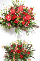 スタンド花 二段１色指定 ３万円コース（赤系）